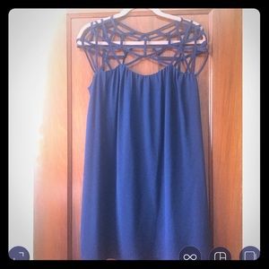 Caged top true blue dress